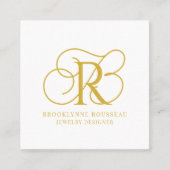 Gouden Monogram Sieraden Designer Visitekaartje (Voorkant)