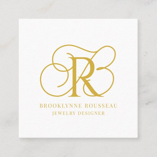 Gouden Monogram Sieraden Designer Visitekaartje (Voorkant)