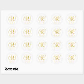 Gouden Monogram Sieraden Ontwerper Ronde Sticker (Vel)