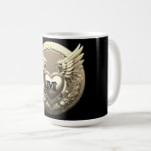 Gouden Monogram Sjabloon  Koffiemok (Voorkant rechts)