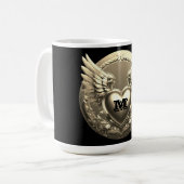 Gouden Monogram Sjabloon  Koffiemok (Voorkant links)