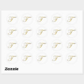 Gouden Monogram T Envelop Seal Label Sticker (Vel)