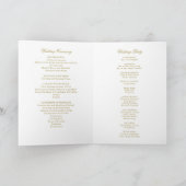 Gouden Monogram Traditioneel Katholiek Huwelijkspr Kaart (Binnen)