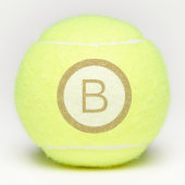 Gouden Monogram Trendy Typografie Witte Achtergron Tennisballen (Voorkant)
