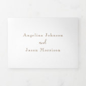 Gouden Monogram Trouwkaart Drieluik Uitnodiging (Cover)