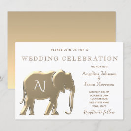 Gouden Monogram Trouwring Kaart
