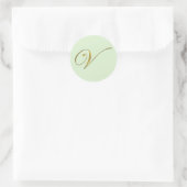 Gouden Monogram V Enveloppe Zegellabel Sticker (Tas)