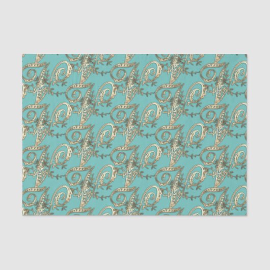   Gouden Monogram V-Weefseldocument Tissuepapier (Voorkant)