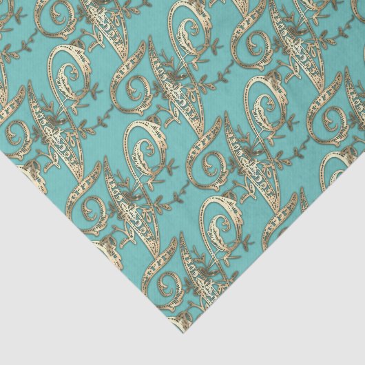   Gouden Monogram V-Weefseldocument Tissuepapier (Detail)