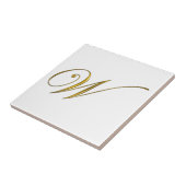 Gouden monogram W Tegeltje (Zijkant)