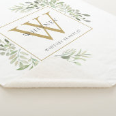 Gouden Monogram Waterverf Bloem Sherpa Deken (3/4)