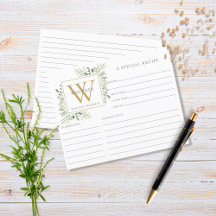 Gouden Monogram Waterverf Groene Kruiden Receptenb