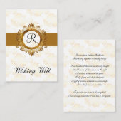 Gouden monogram Wishing Well Cards Informatiekaartje (Voorkant / Achterkant)