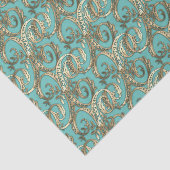   Gouden Monogram X-Weefseldocument Tissuepapier (Detail)