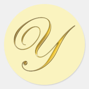 Gouden Monogram Y Enveloppe Zegel Label Sticker