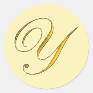 Gouden Monogram Y Enveloppe Zegel Label Sticker