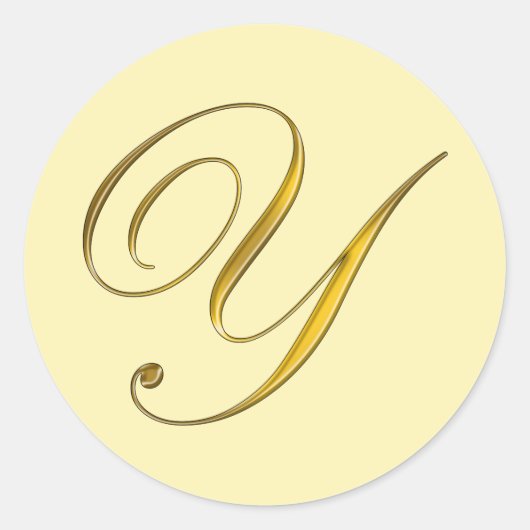 Gouden Monogram Y Enveloppe Zegel Label Sticker (Voorkant)