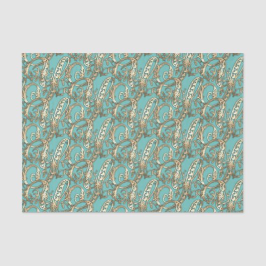   Gouden Monogram Y-Weefseldocument Tissuepapier (Voorkant)