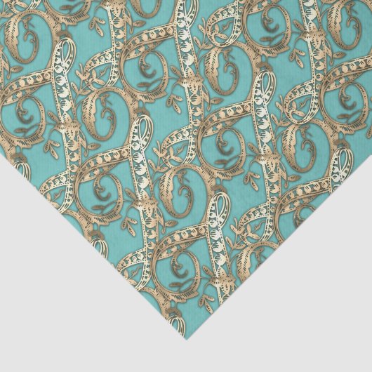   Gouden Monogram Z-Weefseldocument Tissuepapier (Detail)