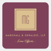 Gouden Monogram Zakelijke Stickers (Voorkant)