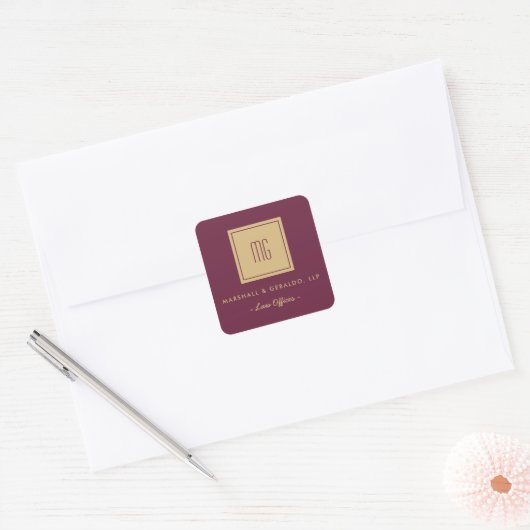 Gouden Monogram Zakelijke Stickers (Envelop)