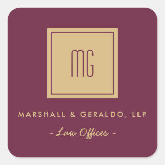 Gouden Monogram Zakelijke Stickers