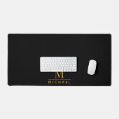 Gouden Monogram Zwart Bureaumat (Keyboard & Muis)