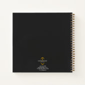 Gouden Monogram Zwart Modern Elegant Business Notitieboek (Achterkant)
