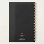 Gouden Monogram Zwart Modern Elegant Business Planner (Achterkant)