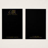 Gouden Monogram Zwart Oorbel Sieraden Display Kaar Visitekaartje (Voorkant /achterkant)