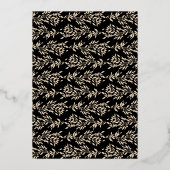 Gouden Monogram Zwarte Kreeft Klassieke Huwelijk Folie Uitnodiging (Achterkant)