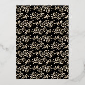 Gouden Monogram Zwarte Kreeft Klassieke Huwelijk Folie Uitnodiging (Achterkant)