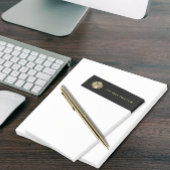 Gouden Monogram Zwarte Leer Elegant Post-it® Notes