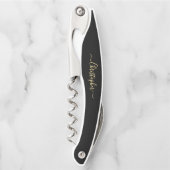 Gouden Monogrammed Bierwijn Kurkentrekker Bottle O (Voorkant)