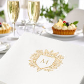 Gouden Monogrammed Family Crest Folie Servet