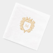 Gouden Monogrammed Family Crest Folie Servet (Links)
