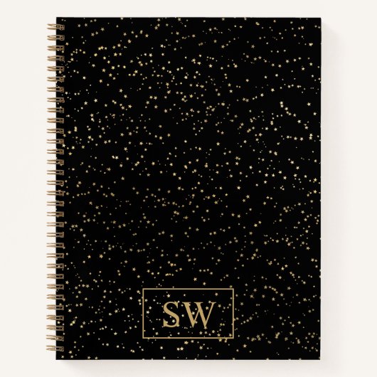 Gouden Monogrammed Notitieboek met kleine gouden s (Voorkant)