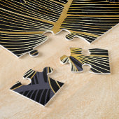 Gouden monstera bladeren, romantisch naadloos bloe legpuzzel (Zijkant)