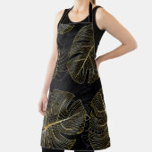 Gouden monstera bladeren, romantisch naadloos bloe schort (Insitu)