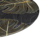 Gouden monstera bladeren, romantisch naadloos bloe snijplank (Hoek)