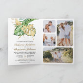 Gouden Monstera Tropische Palm QR Code Bruiloft (Binnen)