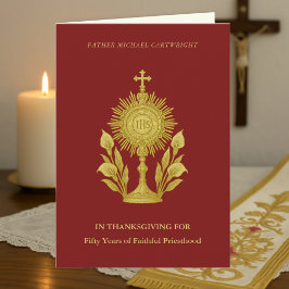 Gouden Monstrans Priester 50-jarig Jubileum Tribut Kaart