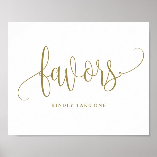 Gouden mooie kalligrafie script feest gunsten poster (Voorkant)