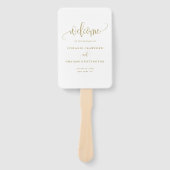Gouden mooie kalligrafie script huwelijksprogramma handwaaier (Voorkant)