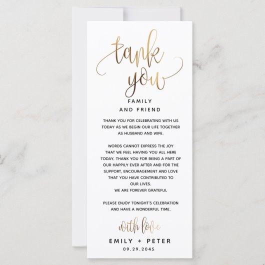 Gouden mooie script typografie trouw bedankt (Voorkant)