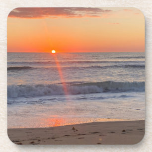 Gouden Morgen Vloed Virginia Beach Zonsopgang Bier Onderzetter