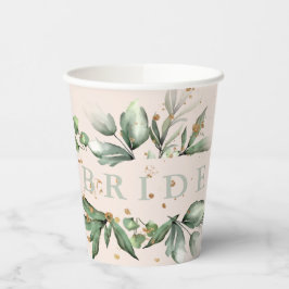 Gouden Mos Eucalyptus Modern Blush Bruiloft Feest Papieren Bekers