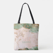 Gouden Mos Eucalyptus Moderne Abstracte Bruiloftsb Tote Bag (Achterkant)