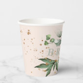 Gouden Mos Eucalyptus Moderne Roze Bruidsontbijt Papieren Bekers (Voorkant)
