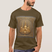Gouden Moskee Eid Al Fitr Mubarak T-shirt voor man (Voorkant)